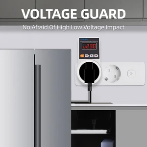 Automatic voltage protector socket, power impulse protector, EU plug socket, safe refrigerator protection, 220v ca, 16a 6 Main Line Filter Sales - №2