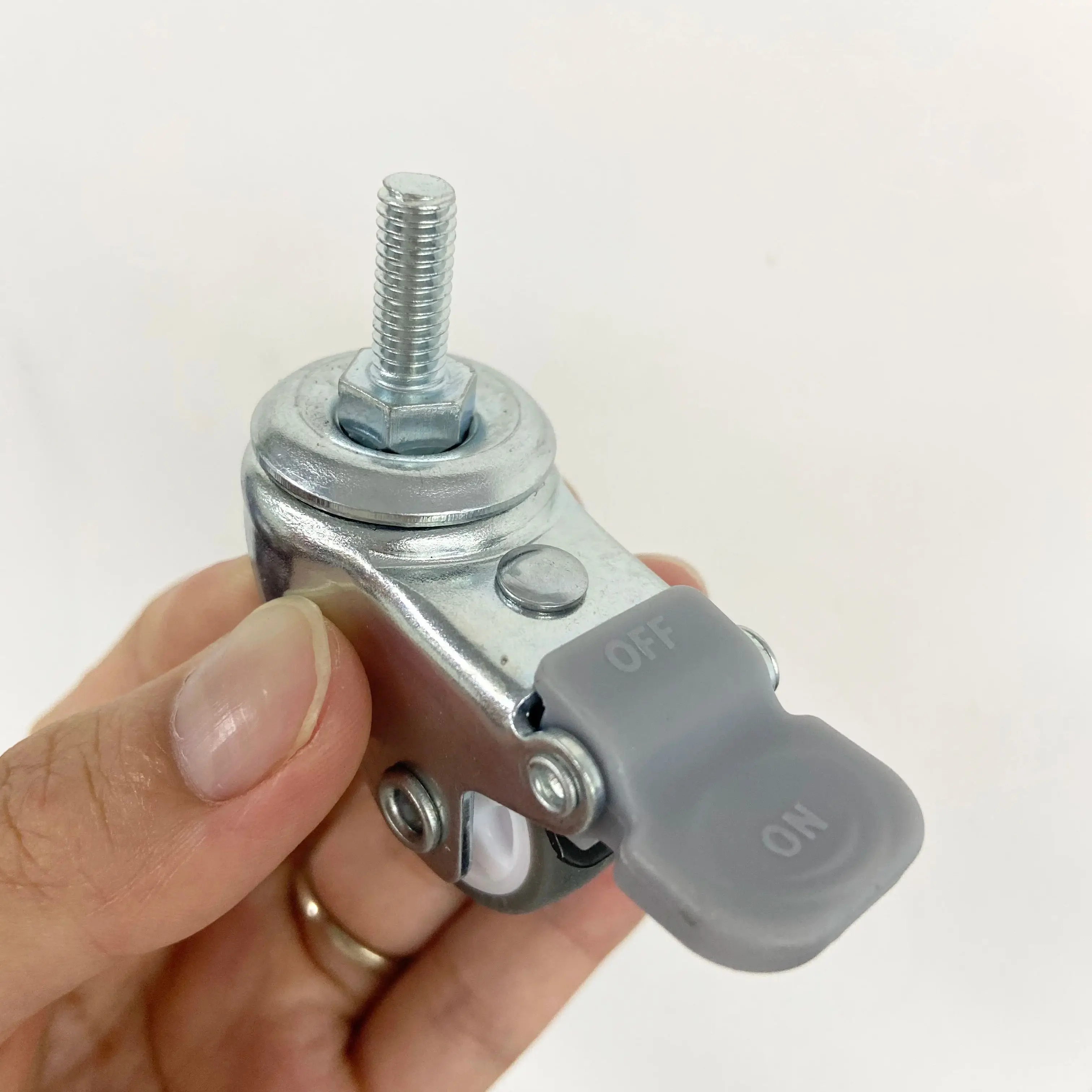 5 Pcs Universal 1-Inch TPE Wheels with Brake - M6 Threaded Screw Mount Locking Casters for Beauty Equipment, Medical Stools