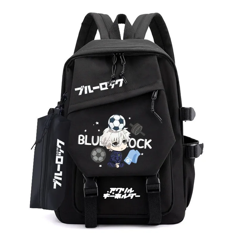 Anime Bloqueio Azul Cosplay Mochila, Isagi Yoichi Chigiri Hyoma Bakachira Meguru Seishiro Nagi, Lápis de Nylon bonito, Mochila Campus