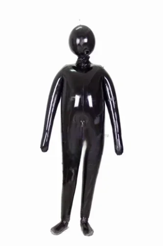 100% Latex Rubber Tights Bodysuit Cosplay Black Inflatable Catsuit 0.4mm S-XXL