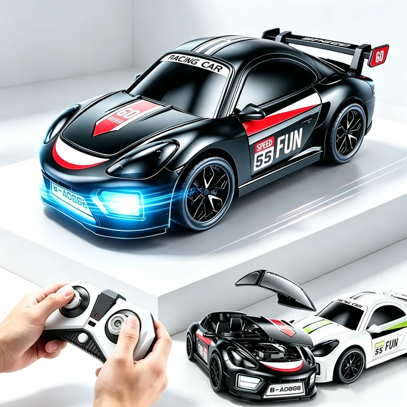 RC High Speed Drift Car With Lights Remote Control Crash Racing Vehicle Model Kids Two-player Game Toys Boys Birthday Gifts