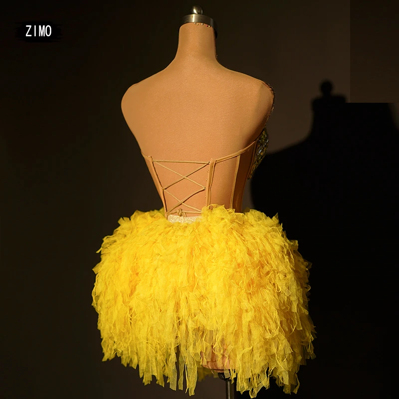 Benutzerdefiniertes sexy rückenfreies trägerloses Strass-Abendkleid, 2-teilig, für Damen, Erwachsene, Geburtstagsfeier, Bühnenaufführung, Drag Queen-Kostüm