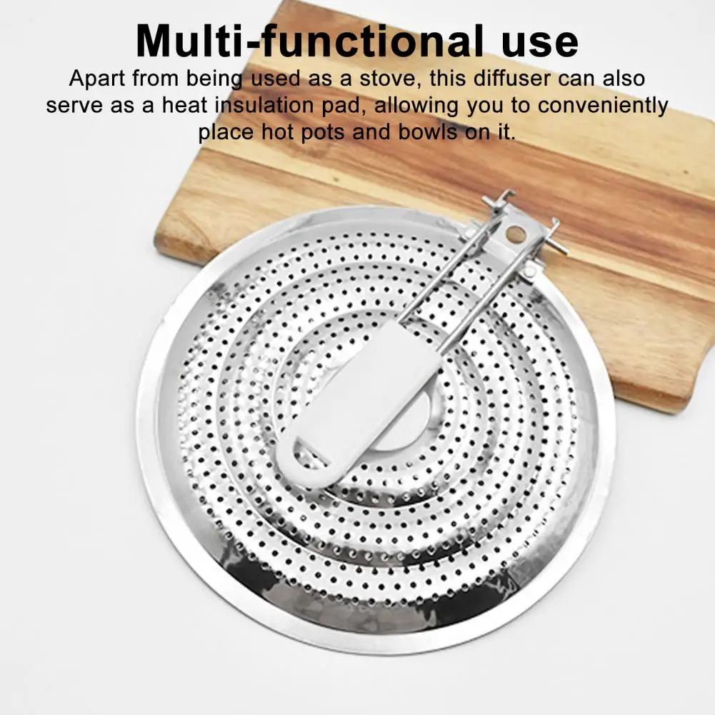Kitchen Heat Plate Stainless Steel Heat Diffuser Plate Cookware Protector for Gas Electric Stoves Even Heat Distribution Cooking