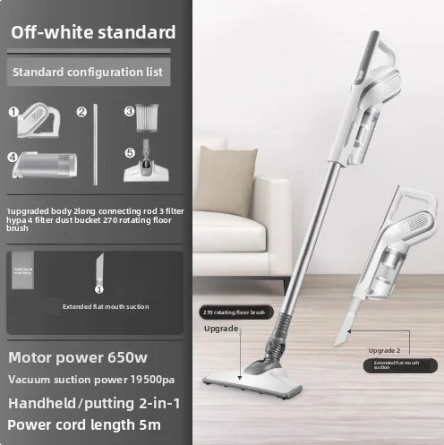 LF-11 Household Cordless Vacuum Cleaner Handheld Wet Dry Carpet Car Cleaning With HEPA Filter US Plug For RV Outdoor Garage Use view 5