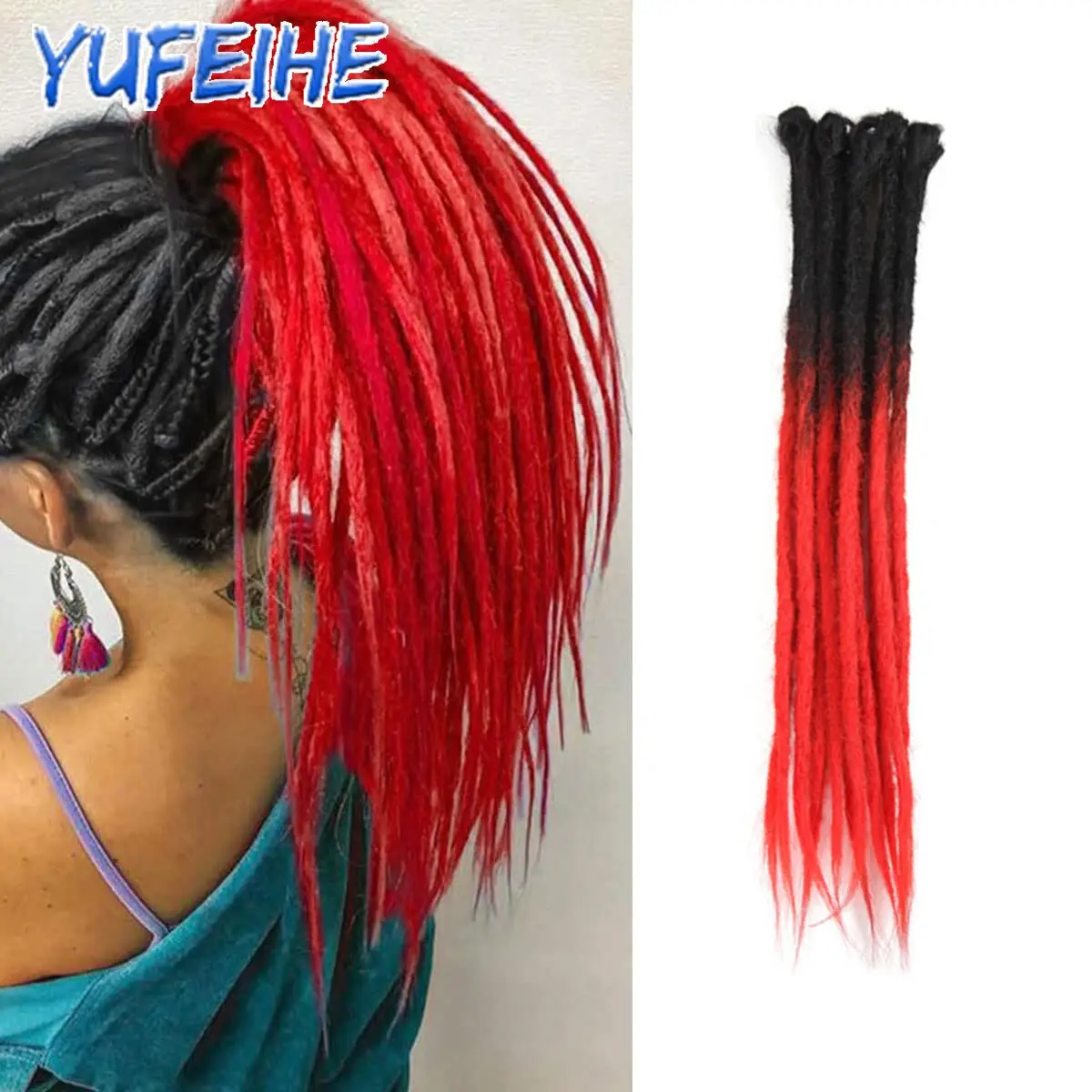 Dreadlocks Verlängerungen dünn 0,7 cm breit synthetische Häkel borten Haar Dreads Kunst haar Ombre Mint grün Reggae Hip Hop Stil rosa