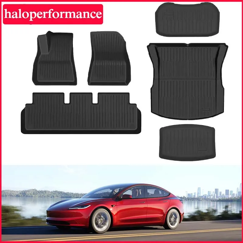 

TPE Floor Mats Waterproof Luggage Mat Wear-resistant Foot Pads For New Tesla Model 3 Highland 2024 Trunk Mats Accessories