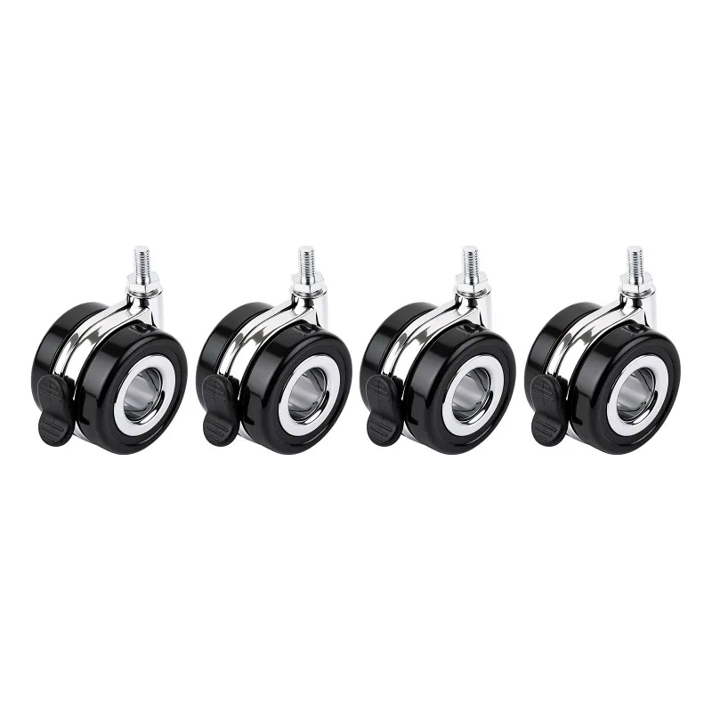 HomeRack 2.5inch (60mm) Hollow Caster Wheel Kit With Brake, Includes 4 Caster Wheels, Compatible With Standard M8 Threaded Hole