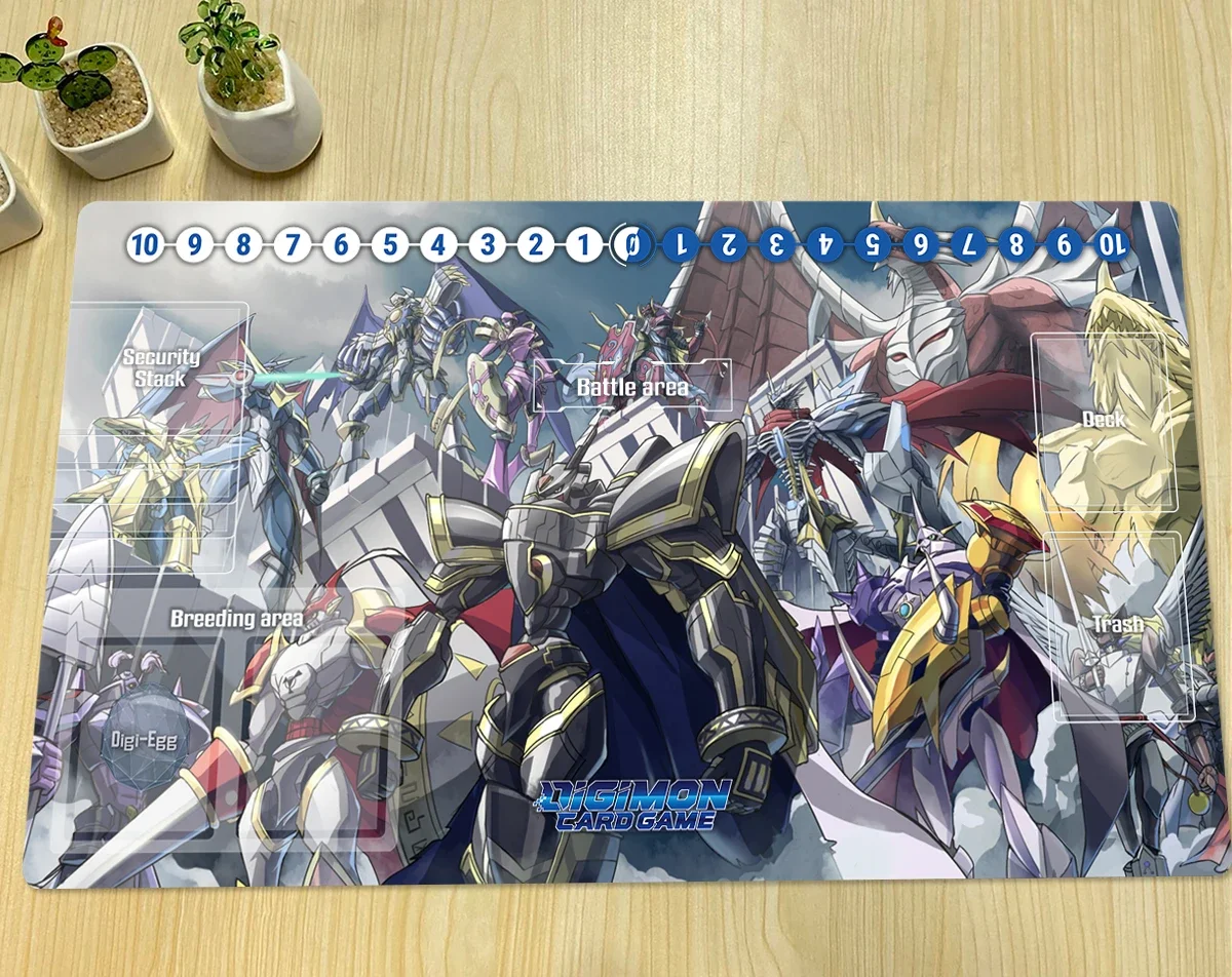 Digimon Playmat Dukemon Royal Knights Board Game Mat DTCG TCG CCG Trading Card Game Mat Custom Anime Mouse Pad Rubber & Free Bag