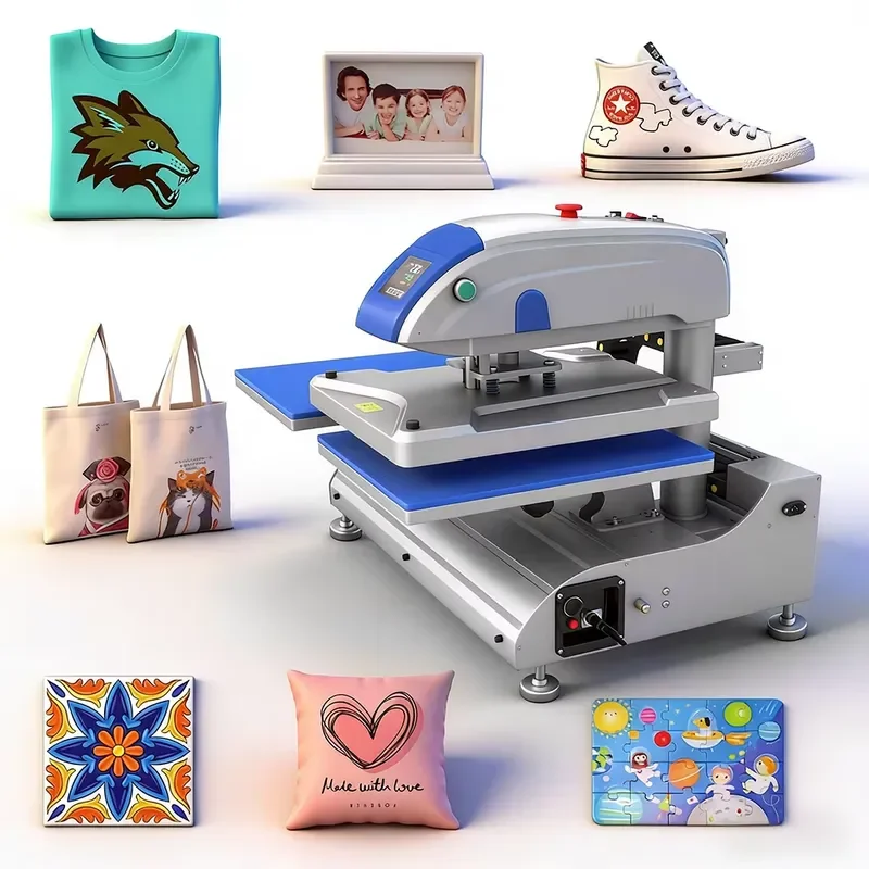 16x20 Electric Double Station Automatic Sublimation Heat Press Machine with LCD Control for Clothing T Shirt Transfer