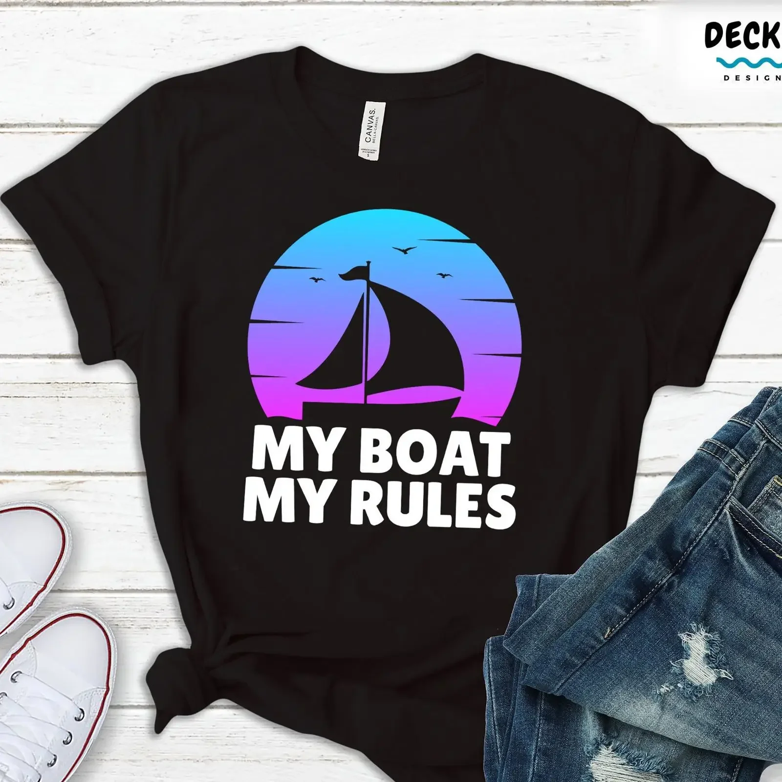 My Boat Rules Funny Sailing T Shirt Nautical for Owner Captain Sailor Boater Lover Casual  vintage Washed streetwear graphic