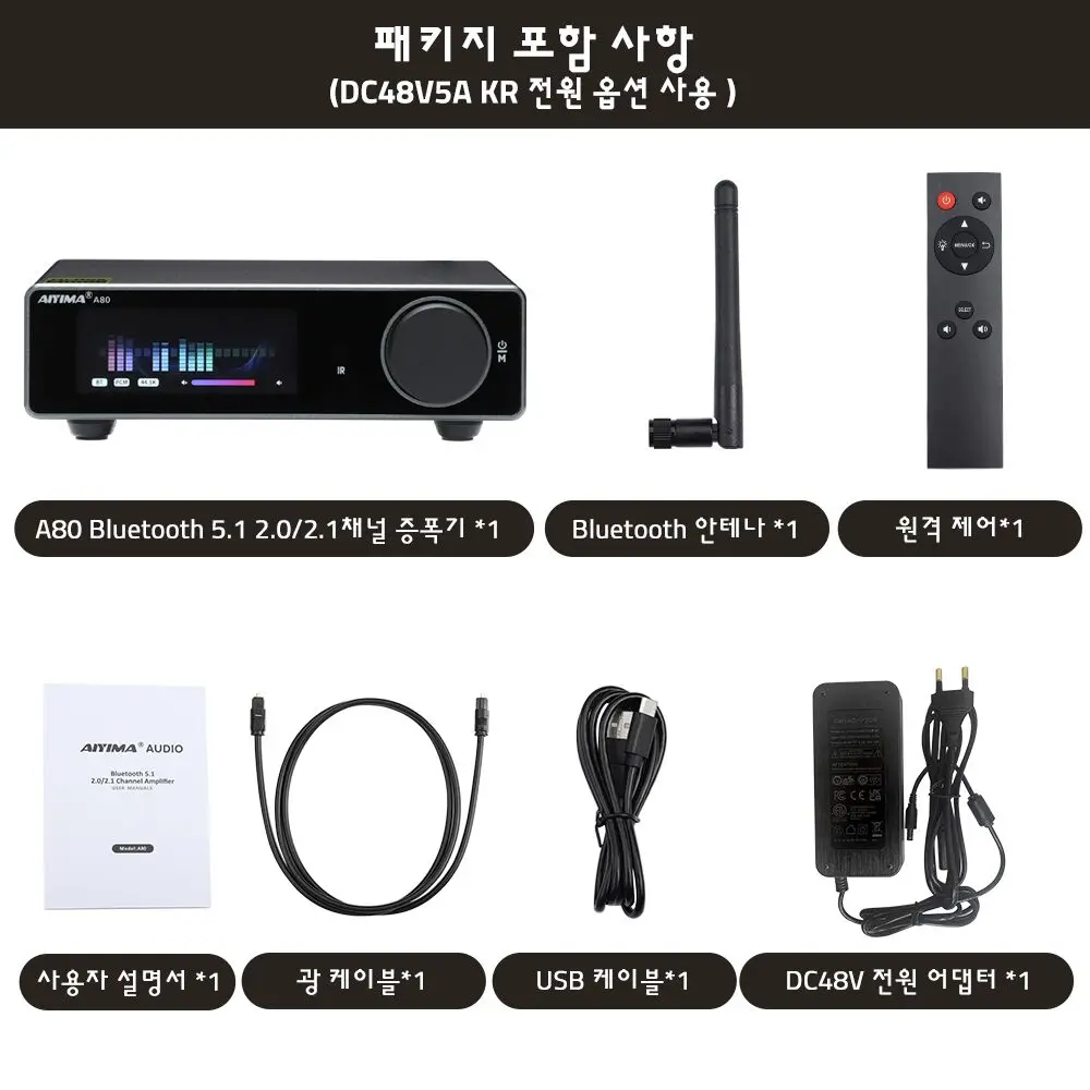 AIYIMA A80 TPA3255デコードアンプHIFI 2.0チャネルQCC 3034 Bluetooth