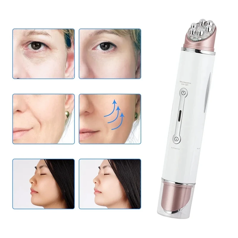Mini EMS Eye Massager, Ion Heating Eye Lifting Massager Anti-Wrinkle LED Light Therapy Beauty Device-A58E