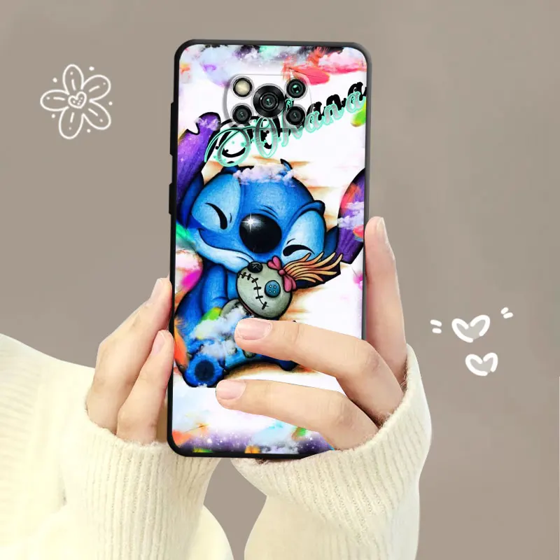 Phone Case For Xiaomi Poco X3 NFC F5 Mi 11T for Huawei P30 P40 for Honor X8a X8 90 for Pixel 7 Pro Disney Cute Lilo Stitch Angel