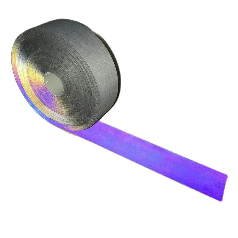 

Magic Colorful Rainbow Reflective TC Fabric Garment Accessories Sewing Safety Warning Tape