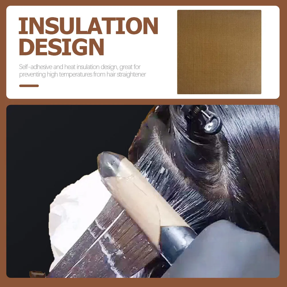 

10Pcs Heat Resistant Hair Straightener Sticker Adhesive Flat Heat Insulation Hot Hair Tool Sticker Salon Home Use