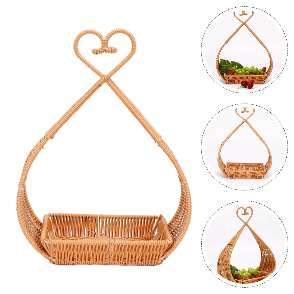 الرجعية الملونة اليدوية سلة فاكهة المواد البلاستيكية عطلة هدية غطاء صندوق تصميم حواف ناعمة سلة التخزين المحمولة