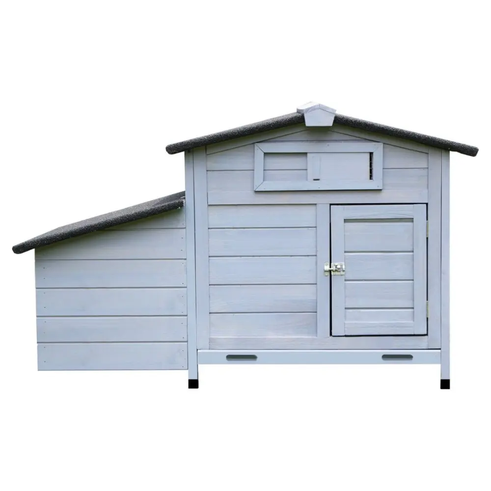 حظيرة الدجاج على ركائز مع عش وضع خشبي تحمي الدجاج من المفترسين، عش مرتفع، سهل التنظيف