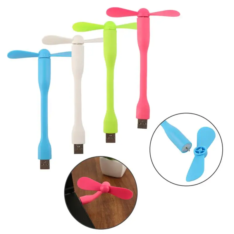 Creative USB Fan Flexible Portable Mini Fan and USB LED Light Lamp For Power Bank & Notebook & Computer Summer Gadget New