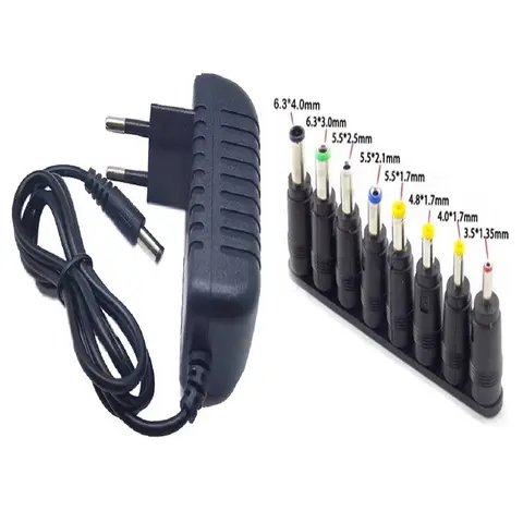 8Pcs AC DC 5.5X 2.1m Female Jack Plug 12V 2A Power Adapter Connectors 4.0.X 1.7 3.5 X1.35 4.8X1.7mm Male Power Adaptor