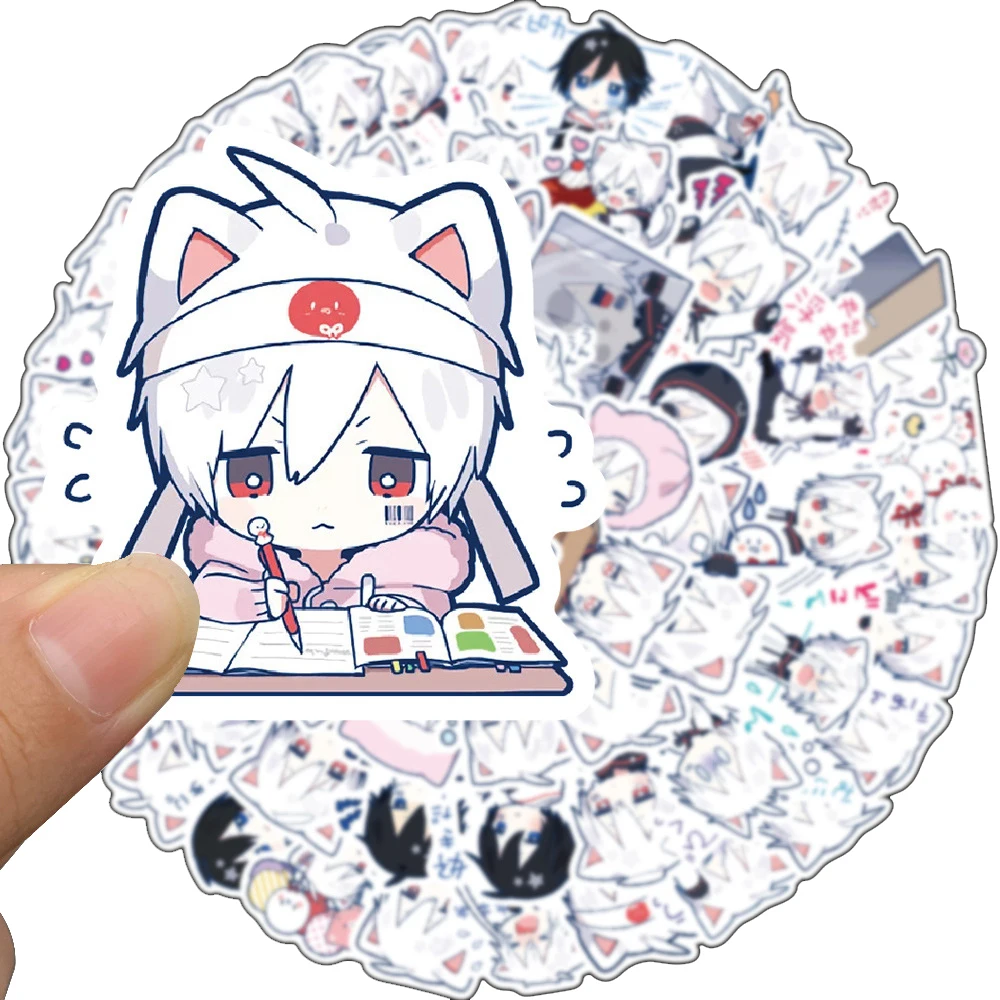 50PCS Cartoon Japanese Mafumafu Anime Singer Graffiti Sticker Bicycle Scooter Car Helmet Laptop Computer