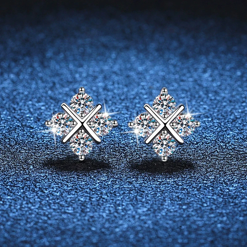 Tezzc Moissanite Jewelry Sets For Women S925 Sterling Silver with Certificates Diamond Pendant Necklace Earring Wedding Jewelry