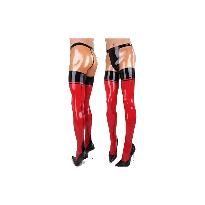 

New 100% Latex Rubber Sexy Fashion Women Tight Trousers Black Red and Transparent Pants Size XXS-XXL