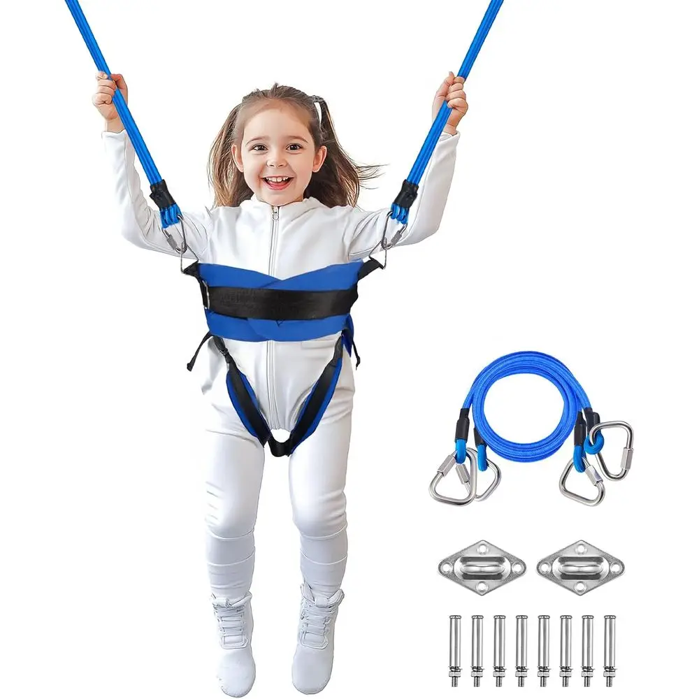 

Банджи-джампинг для детей или дома. Батут-качели для дома, подходят для игр в помещении и на улице, игровой комплекс с батутами