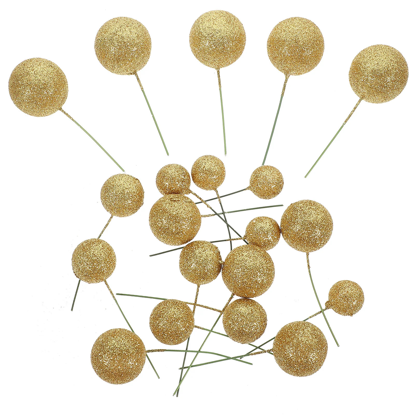 

20Pcs Cake Balls Decoration Glitter Ball Shape Multi-Use DIY Birthday Wedding Party Cake Topper Decorative Decor
