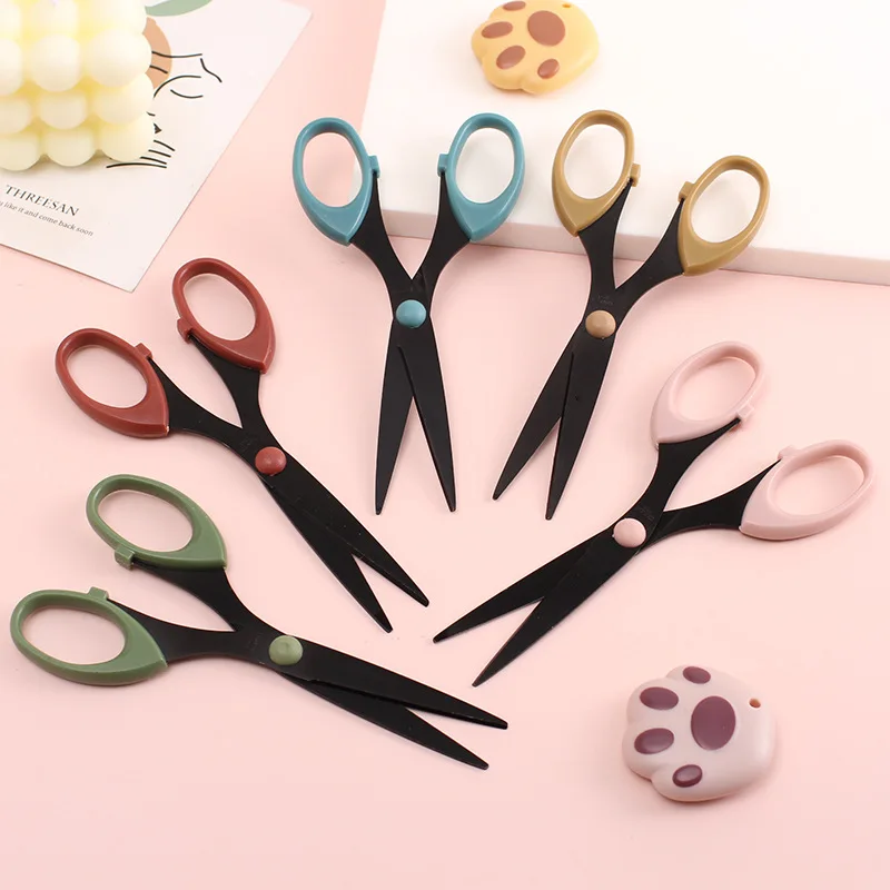 Cute Simple Style Multifunctional Stainless Steel Hand Scissors Mini Portable Kawaii Art Scissors School Handmade Scrapbooking