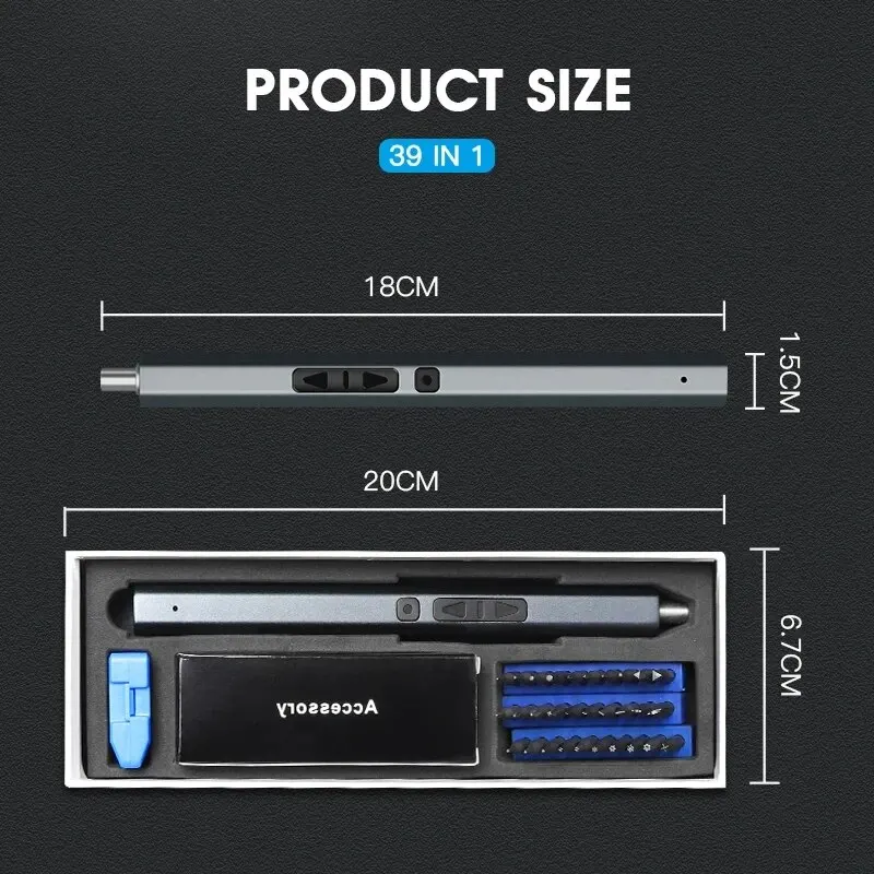 Electric Screwdriver Set 12/39/50 in 1 Precision Magnetic Phillips Torx Bits Fast Charging Multi-Function Repair Power Tool