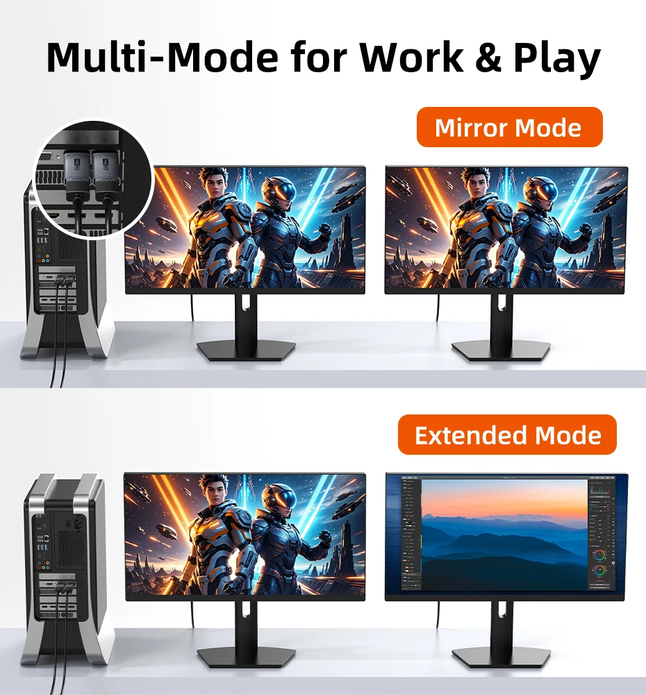 CABLETIME 4K60Hz DP zu HDMI Adapter Display Port zu HDMI Konverter DP Stecker auf HDMI Buchse Konverter für PC TV Laptop Projektor – Detail 5