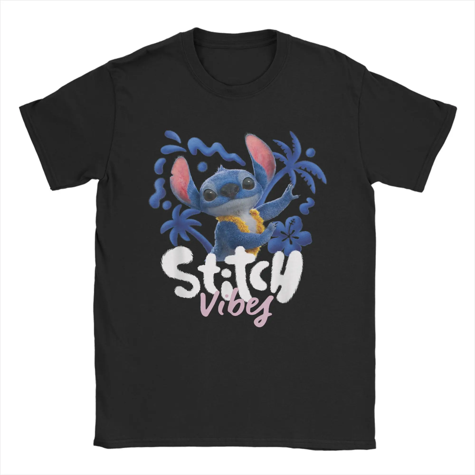 

Men T-Shirt Lilo & Stitch Live-Action Movie Vibes Hula Funny Cotton Tee Shirt Short Sleeve T Shirts Crew Neck Clothing Summer