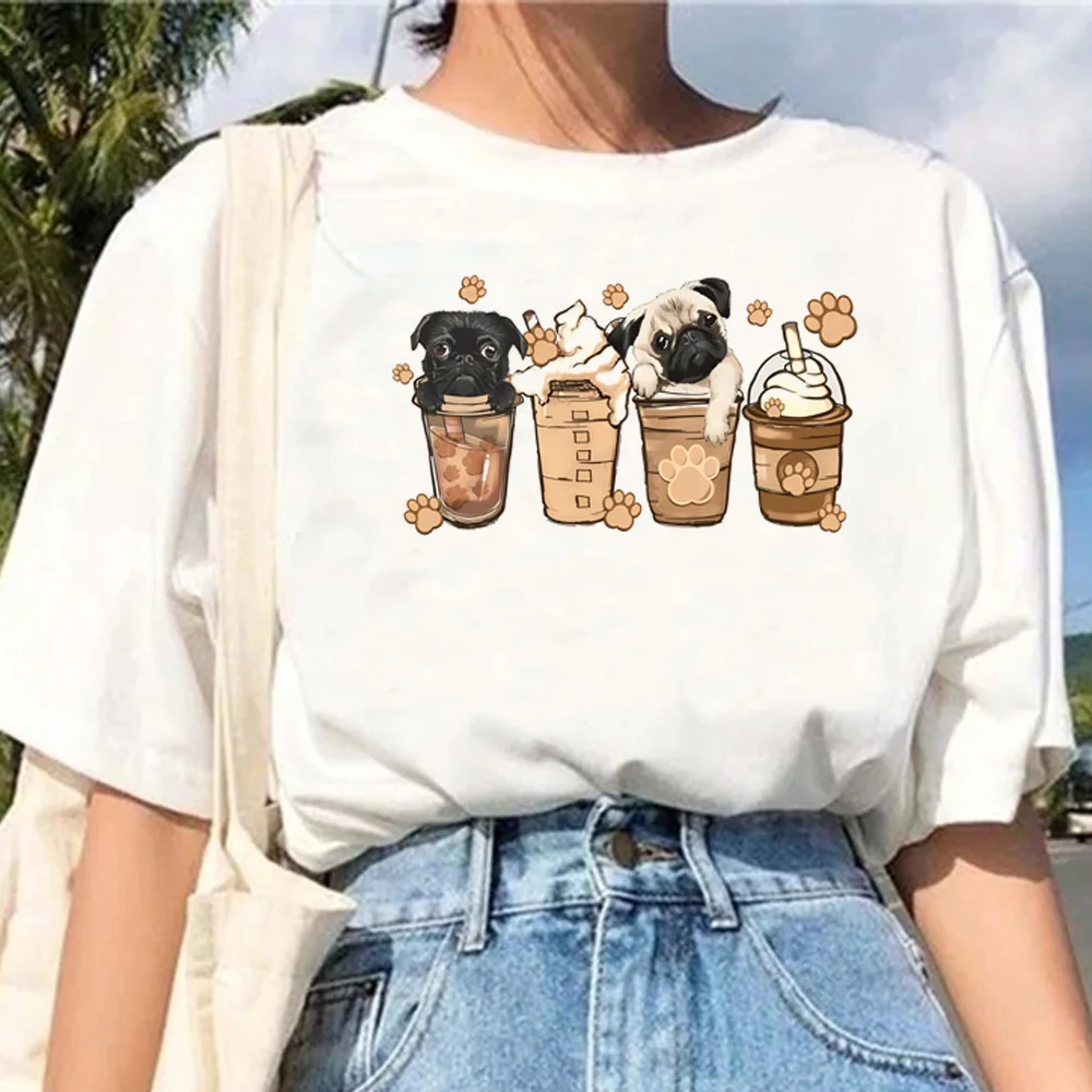 Pug t-shirts women funny designer streetwear t shirt female 2000s funny clothes