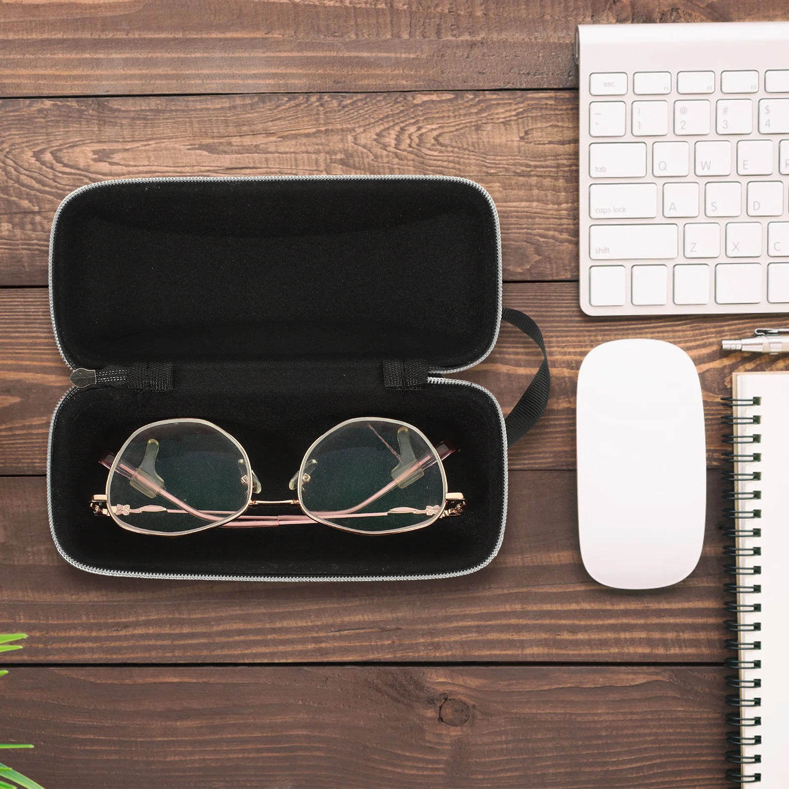 

Eyeglasses Case Eva Zipper Glasses Box Lightweight Waterproof Sunglasses Protector Honeycomb Pattern Portable For Kids Adults