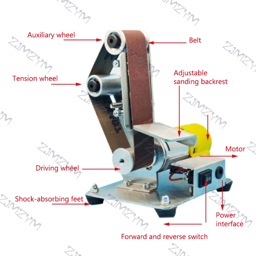 Imagem -04 - Elétrica Vertical Lixadeira Cinto Máquina Afiador de Facas Desktop Grinder Faça Você Mesmo em Miniatura 110220v 4000-9000 por Min