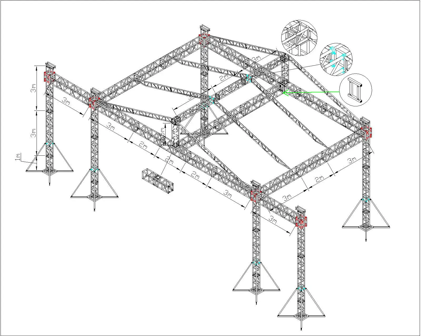 

Aluminium Display Standard And Customized Stage Truss Outdoor And Indoor Square Lighting Truss Display