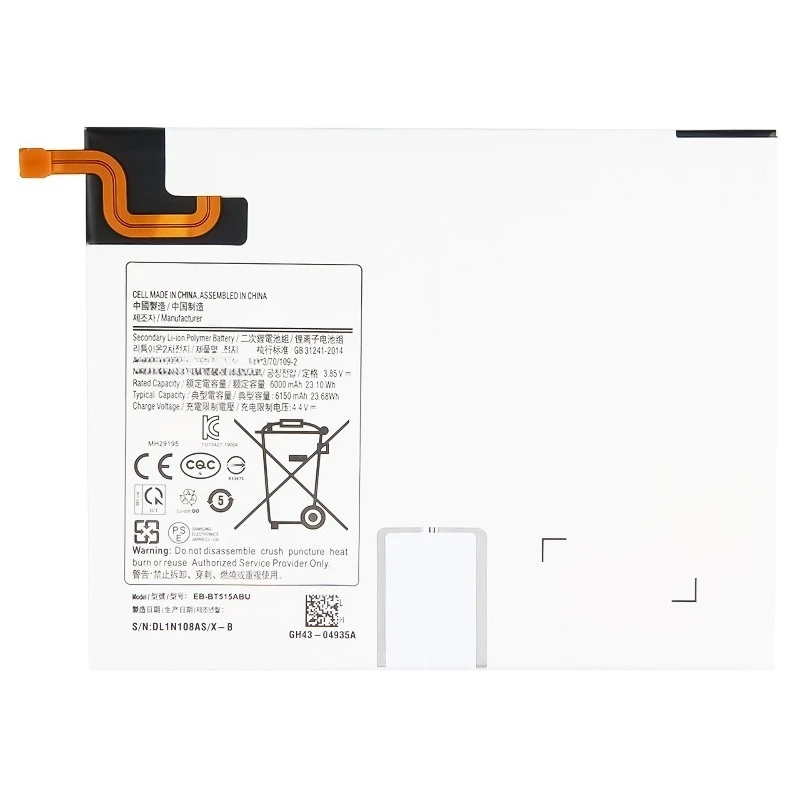 2pcs 3.85v 6150mAh For Samsung Galaxy Tab A 10.1 2019 SM T510 T515 EB-BT515ABU Eco-Friendly Rechargeable Tablet Battery