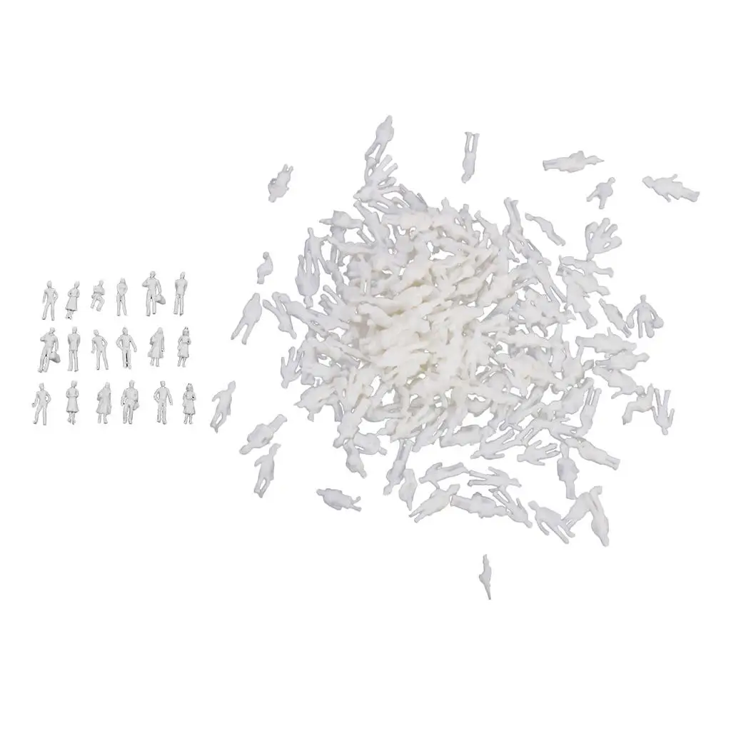 Modellbahn-Menschenfiguren im Maßstab 1:200 und 1:100 TT-Architekturmodell Weiße unbemalte Figuren Menschen