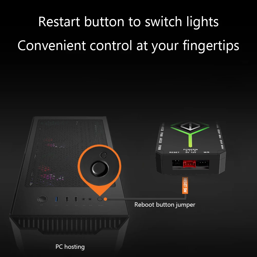 1 To 9 3 in 1 5V 3 Pin ARGB Controller Cooling Fan Hub with Remote PWM ARGB Fan Hub for 5V Addressable ARGB Computer PC Case Fan