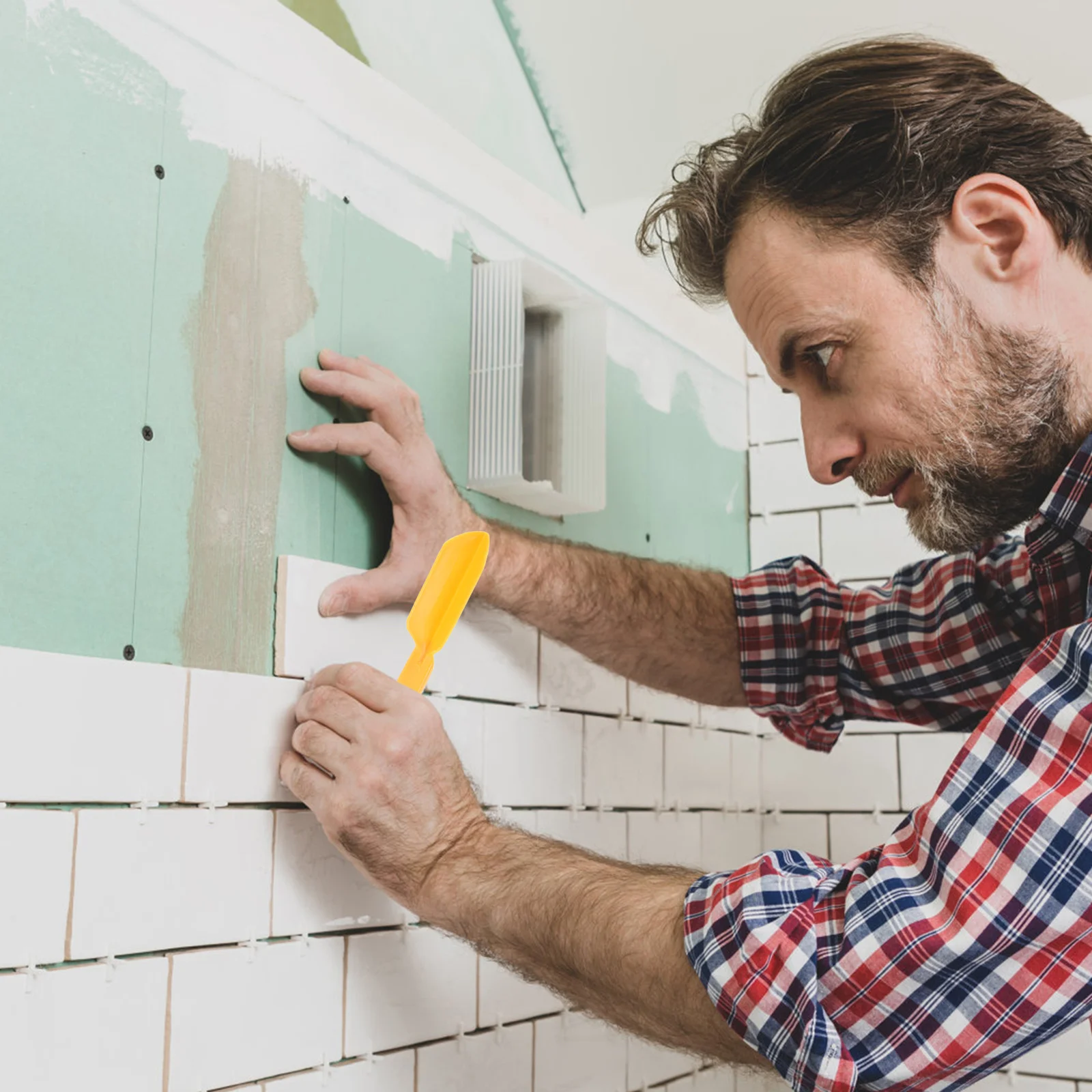 20 مجموعات المهنية السد مكشطة الأصفر مريح غراء الزجاج مجرفة المتبقية مزيل الصمغ أداة زاوية سلبية للمطبخ #3