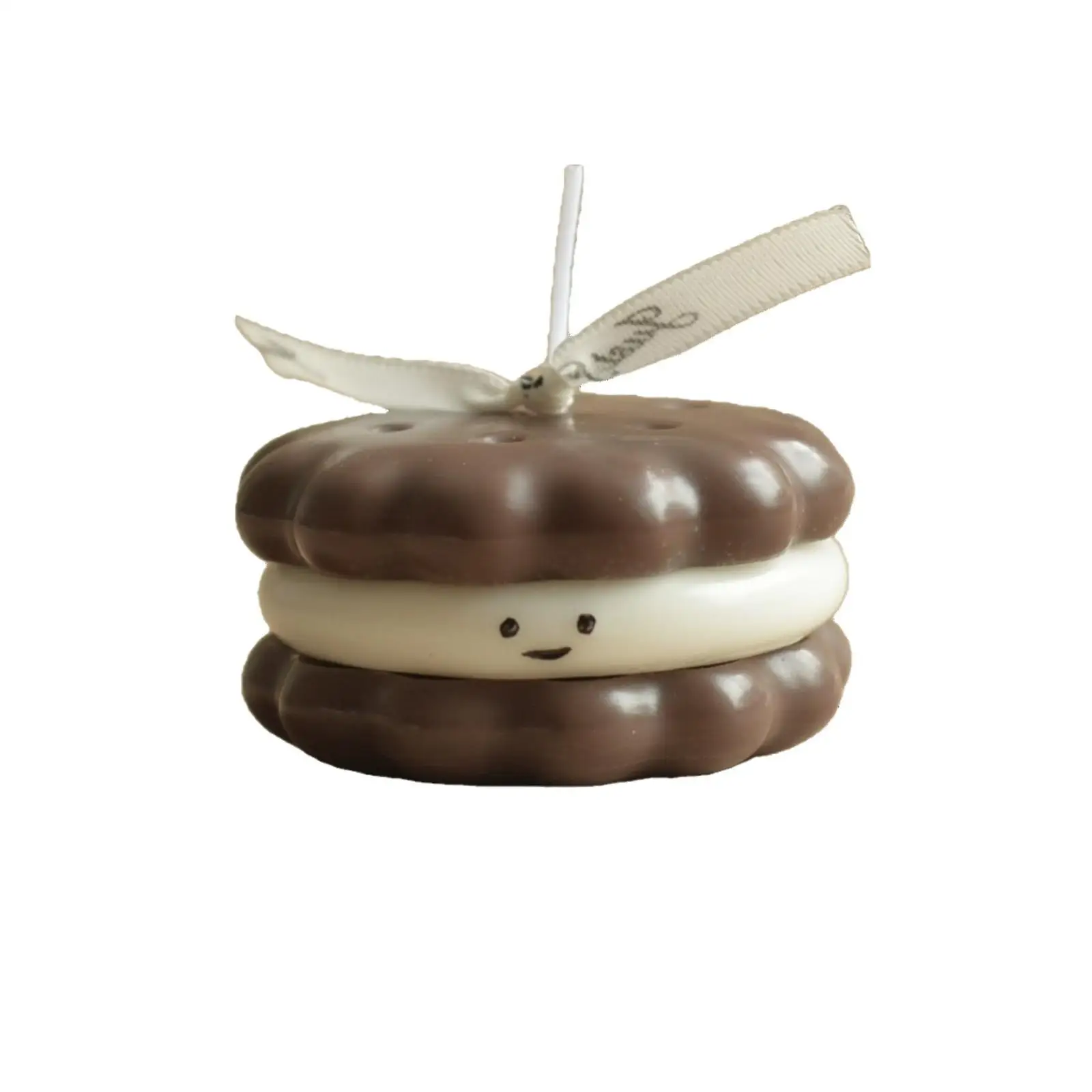 

Cake Shape Aromatherapy Candle Handmade Cute Chocolate Sandwich Biscuit Ornaments Shooting Props
