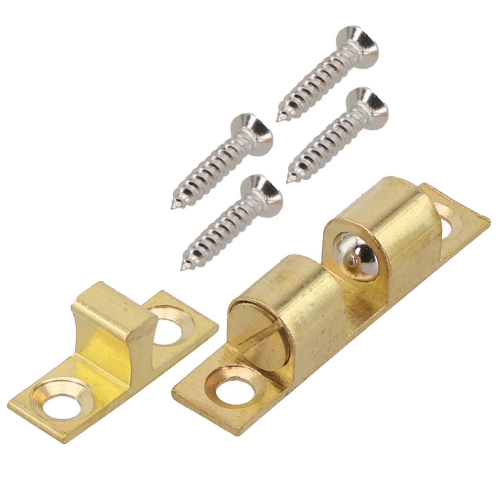 1PC 40-70mm Brass Cabinet Door Catches Adjustable Copper Double Spring Steel Ball Catch Furniture Door Latch Door Stoppers