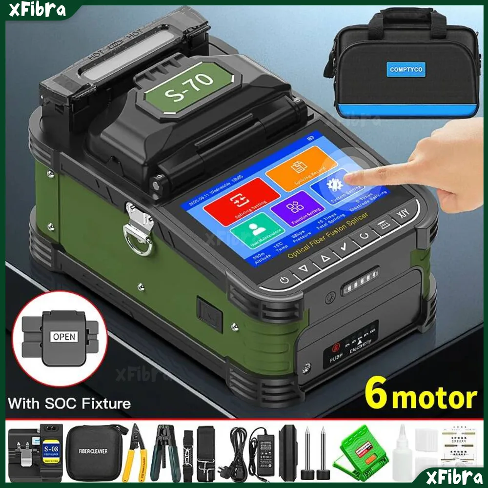 

S-70/A-5/FS-60F/S-90 Optic Splicer 6 Motors 10 Languages Touch Screen Optical Fiber Heat Fusion Machine