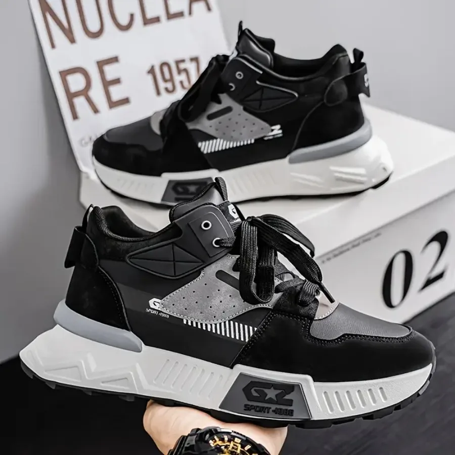 

Men'S All-Season Casual Sports Shoes Trendy Korean-Style Versatile Running Shoes High-Top Dad Shoes for Leisure