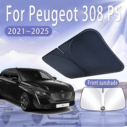 Car Sun Visor For Peugeot 308 P5 2021 2022 2023 2024 2025 MK3 Front Windshield Sunshade Heat Insulation Summer Auto Accessories