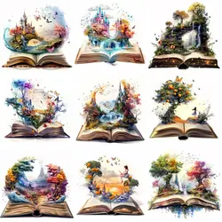 20pcs Book Magic World Graffiti Stickers Pack Varied for Kids Crafts Scrapbooking Luggage Laptop Wall Aesthetic Decoration Decal