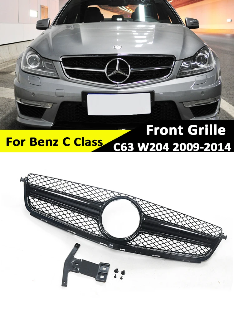 

Diamond AMG Style Front Bumper Racing Grille for Mercedes Benz C Class C63 W204 C180 C200 C300 C350 2009-2014 Car Styling Grill