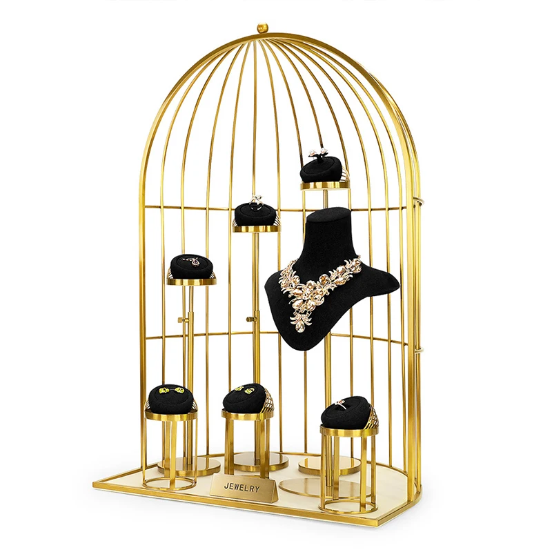 Light luxury jewelry display props, black microfiber necklace, ring, bracelet jewelry display stand counter jewelry display rack