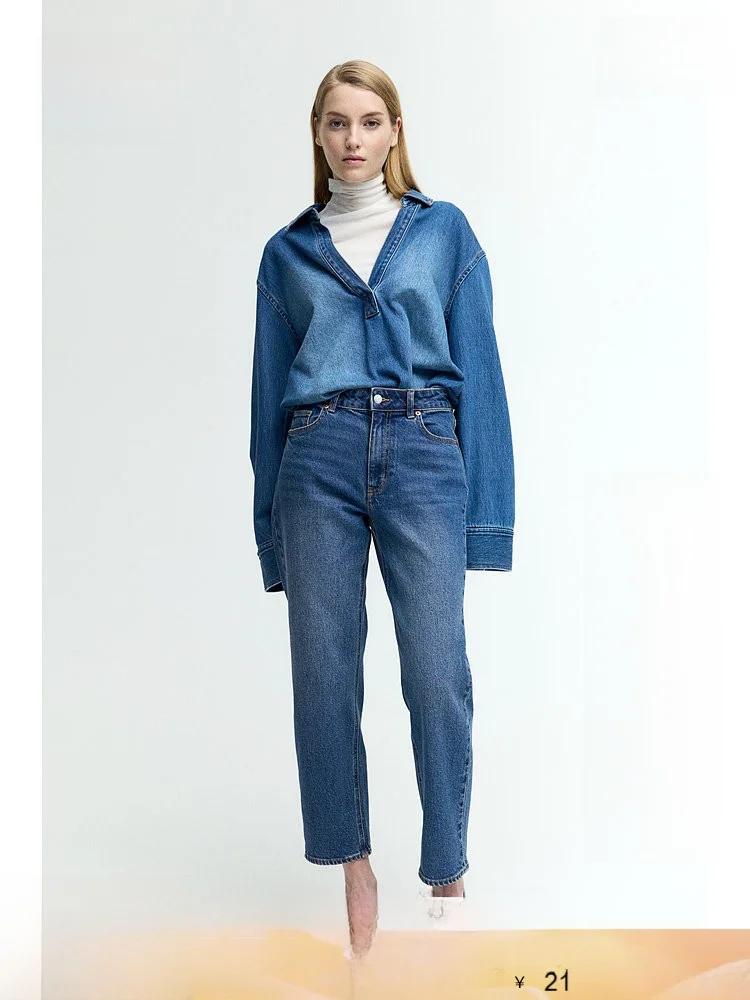 

Женские летние джинсы H&M с высокой талией, прямого кроя, из хлопка, облегающие, длиной до щиколотки, с высокой эластичностью, комфортные