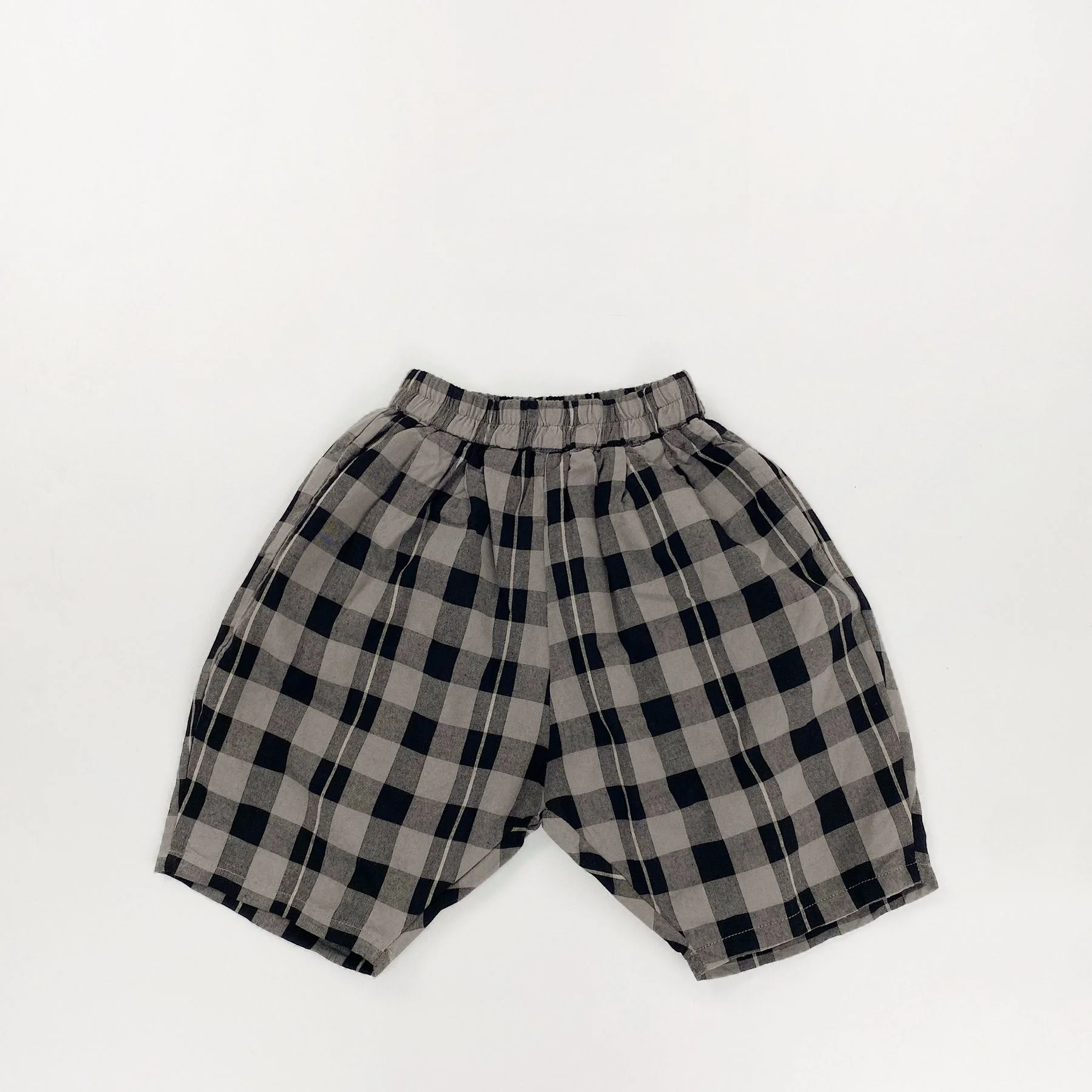 Kinder-Caprihose im koreanischen Stil, Retro-Gittermuster, Kinder-Shorts, Sommerhose, weich, atmungsaktiv, Unisex-Hose – Detail 7